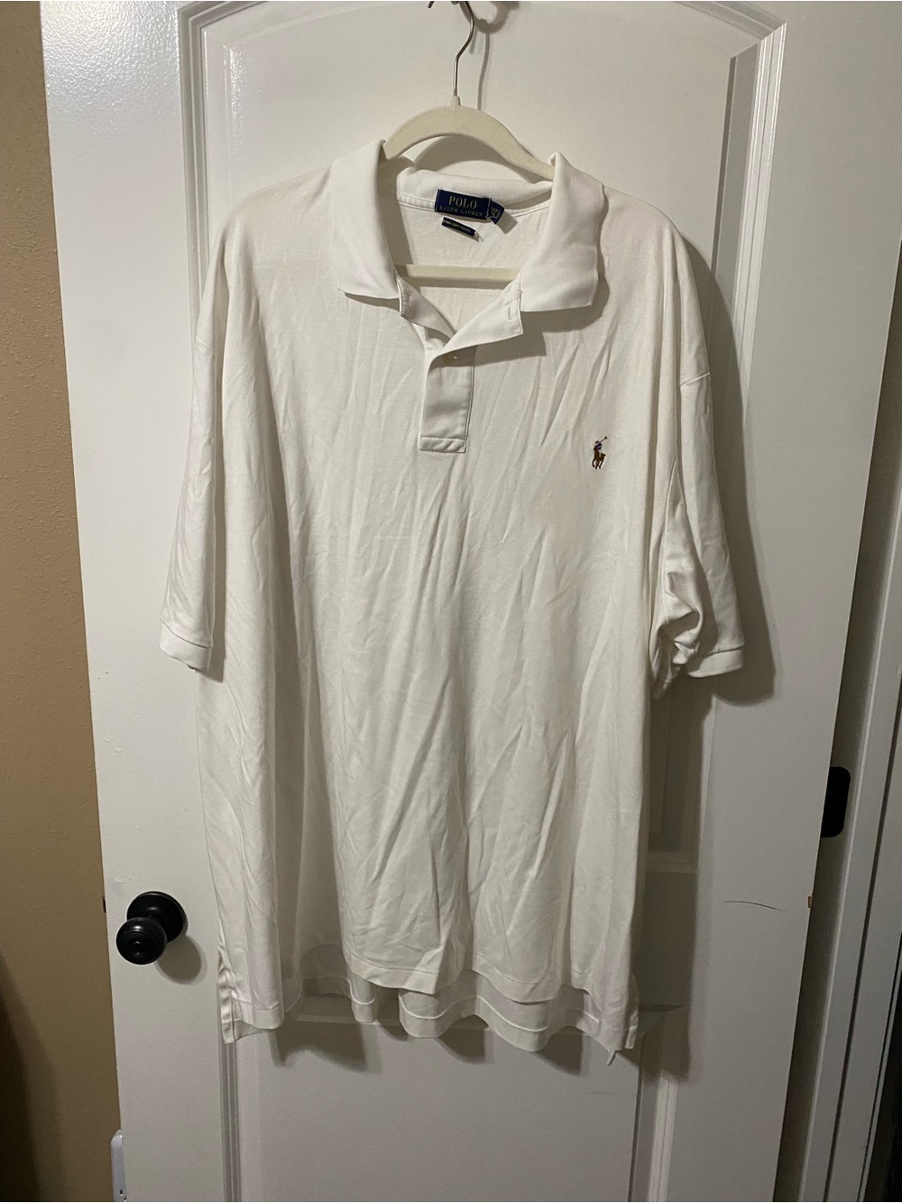 Polo by Ralph Lauren White Men's Short Sleeve Cotton Polo